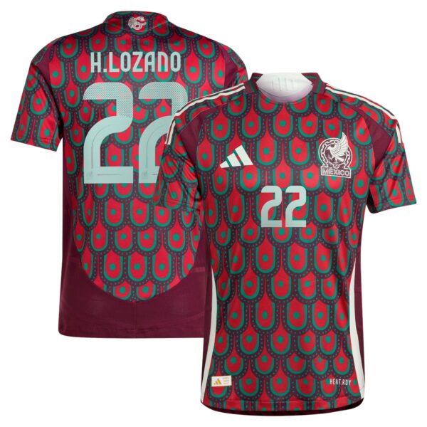 Hirving Lozano Mexico National Team 2024 Home Authentic Player Jersey - Burgundy