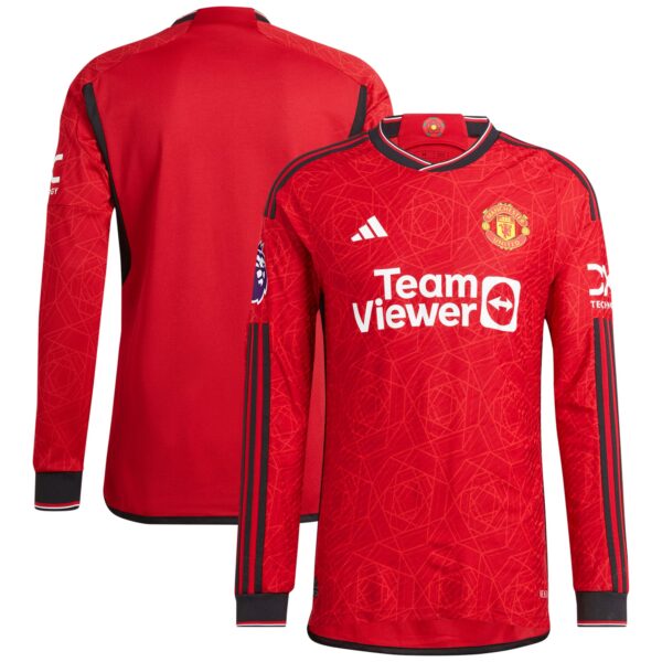 Manchester United 2023/24 Home Authentic Long Sleeve Jersey - Red