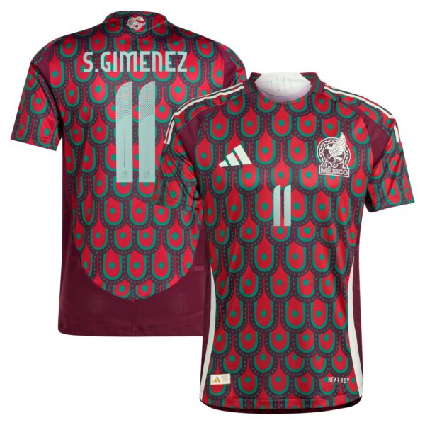 Santiago Giménez Mexico National Team 2024 Home Authentic Player Jersey - Burgundy