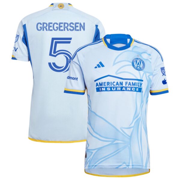 Atlanta United Fc 2024 The Resurgens Kit Authentic Jersey Light Blue 5 Gregersen