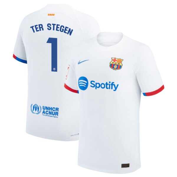 barcelona 2023 24 away authentic jersey white 1 ter stegen