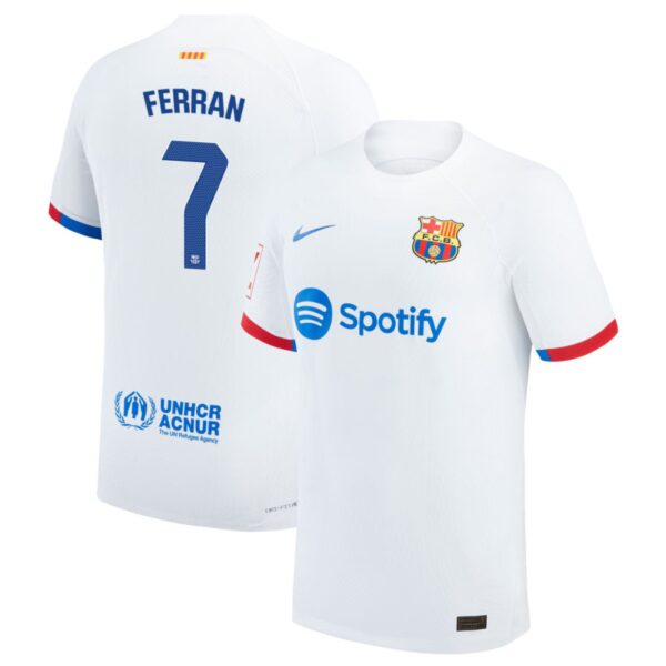 barcelona 2023 24 away authentic jersey white 7 ferran