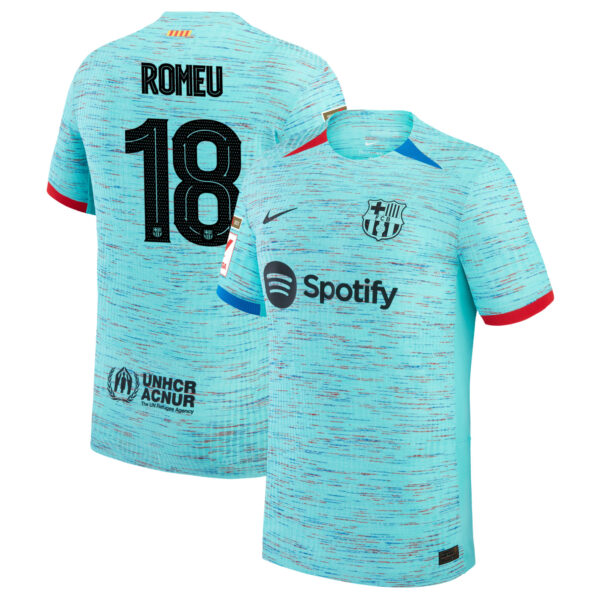 barcelona 2023 24 third authentic jersey aqua 18 romeu