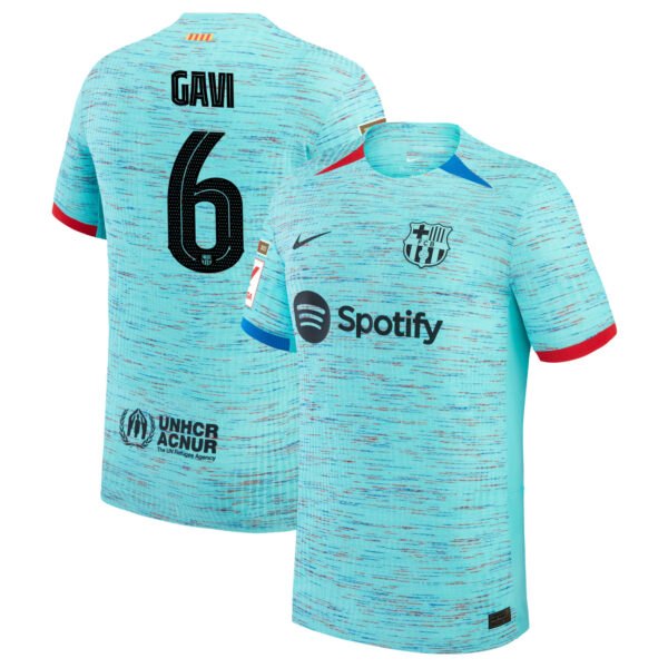 barcelona 2023 24 third authentic jersey aqua 6 gavi