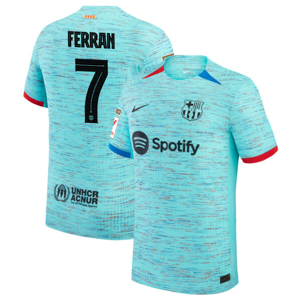 barcelona 2023 24 third authentic jersey aqua 7 ferran