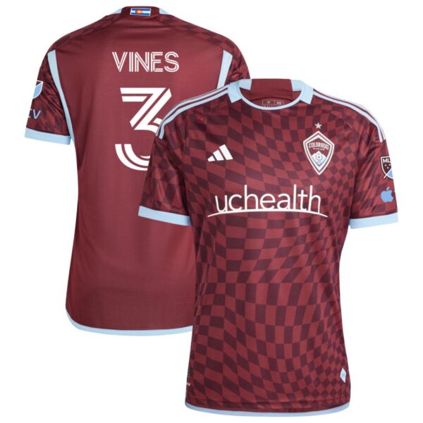 Colorado Rapids 2024 One Flag Kit Authentic Jersey Burgundy 3 Vines