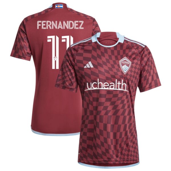 colorado rapids 2024 one flag kit jersey burgundy 11 fernandez 201110892