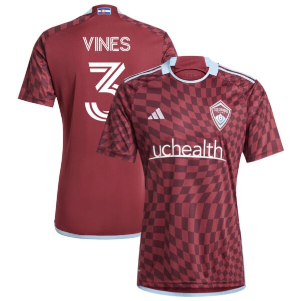 colorado rapids 2024 one flag kit jersey burgundy 3 vines 201110892