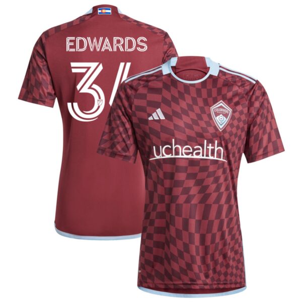 colorado rapids 2024 one flag kit jersey burgundy 34 edwards 201110892