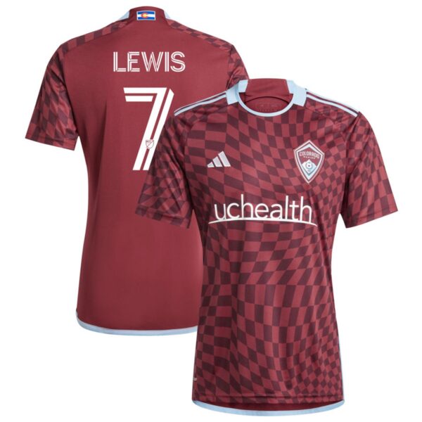 colorado rapids 2024 one flag kit jersey burgundy 7 lewis 201110892