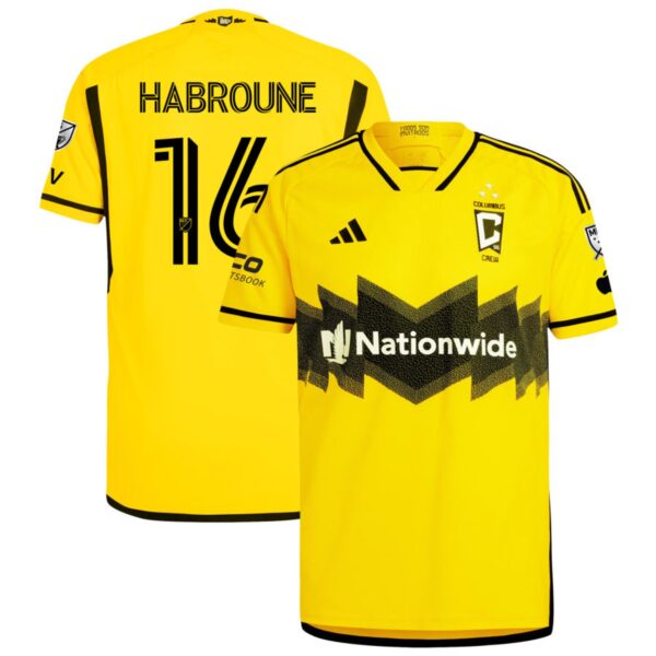 Columbus Crew 2024 The Home Kit Authentic Jersey Yellow 16 Habroune