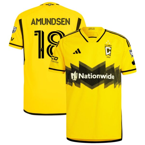 Columbus Crew 2024 The Home Kit Authentic Jersey Yellow 18 Amundsen