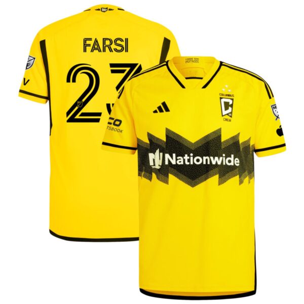 Columbus Crew 2024 The Home Kit Authentic Jersey Yellow 23 Farsi