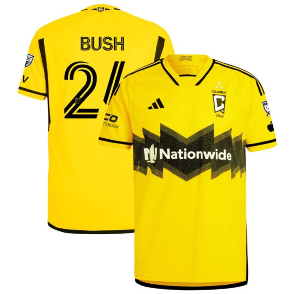 Columbus Crew 2024 The Home Kit Authentic Jersey Yellow 24 Bush