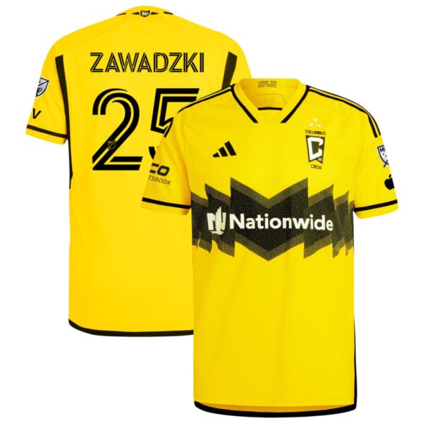 Columbus Crew 2024 The Home Kit Authentic Jersey Yellow 25 Zawadzki