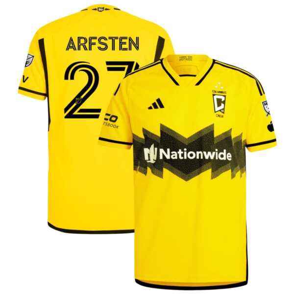 Columbus Crew 2024 The Home Kit Authentic Jersey Yellow 27 Arfsten