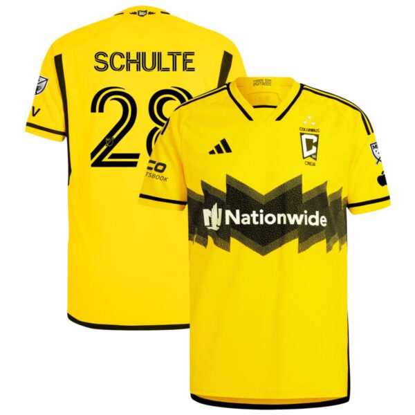 Columbus Crew 2024 The Home Kit Authentic Jersey Yellow 28 Schulte