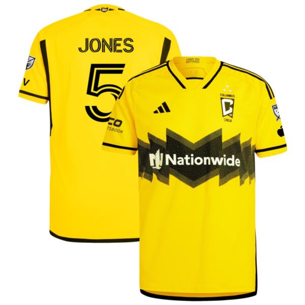 Columbus Crew 2024 The Home Kit Authentic Jersey Yellow 5 Jones