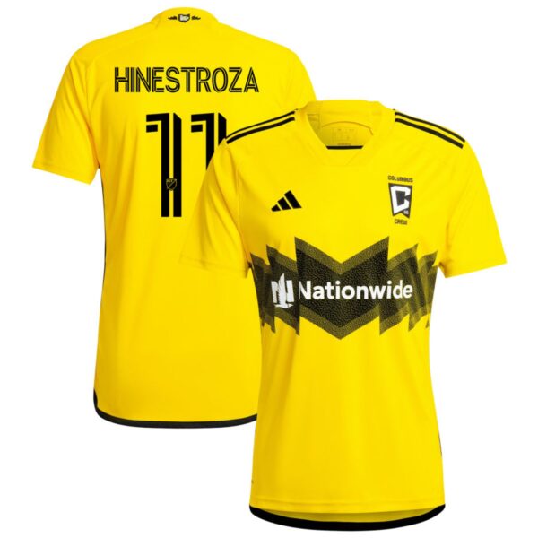 columbus crew 2024 the home kit jersey yellow 11 hinestroza 201110893