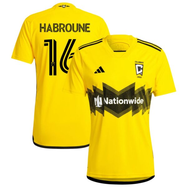 columbus crew 2024 the home kit jersey yellow 16 habroune 201110893