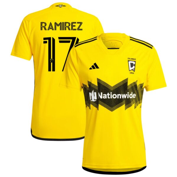 columbus crew 2024 the home kit jersey yellow 17 ramirez 201110893