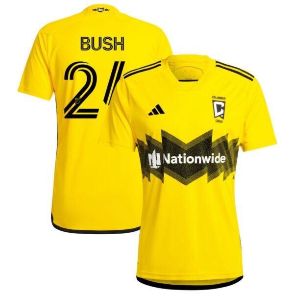 columbus crew 2024 the home kit jersey yellow 24 bush 201110893