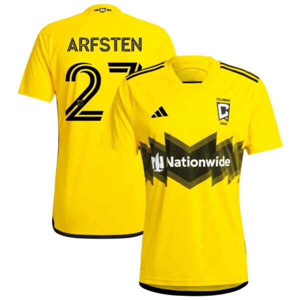 columbus crew 2024 the home kit jersey yellow 27 arfsten 201110893