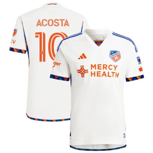 Fc Cincinnati 2024 The Canvas Kit Authentic Jersey White 10 Acosta