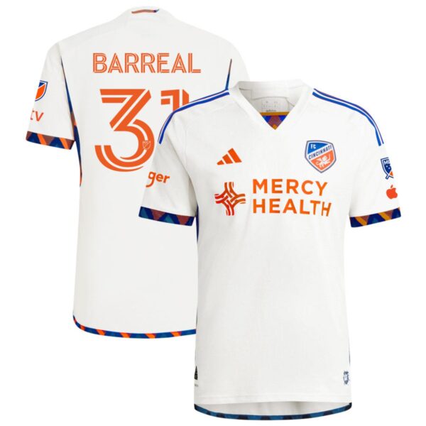 Fc Cincinnati 2024 The Canvas Kit Authentic Jersey White 31 Barreal