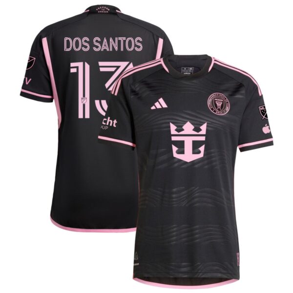 Inter Miami Cf 2024 La Noche Authentic Jersey Black 13 Dos Santos