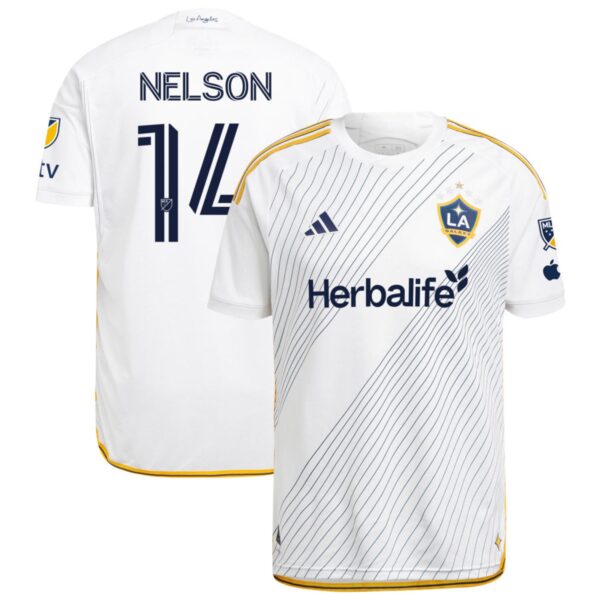 La Galaxy 2024 Angeleno Kit Authentic Jersey White 14 Nelson