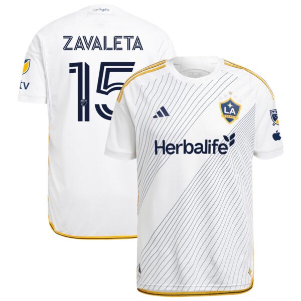 La Galaxy 2024 Angeleno Kit Authentic Jersey White 15 Zavaleta