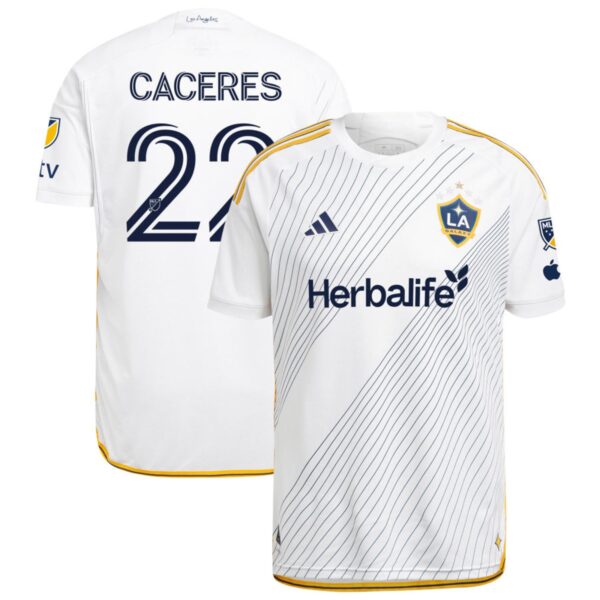 La Galaxy 2024 Angeleno Kit Authentic Jersey White 22 Caceres