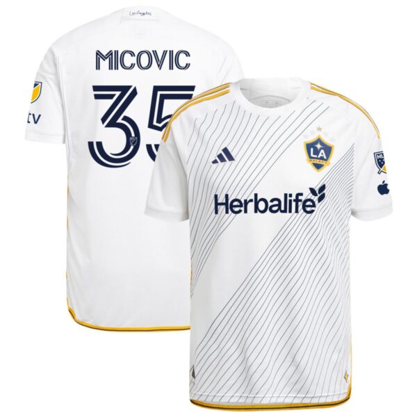 La Galaxy 2024 Angeleno Kit Authentic Jersey White 35 Micovic