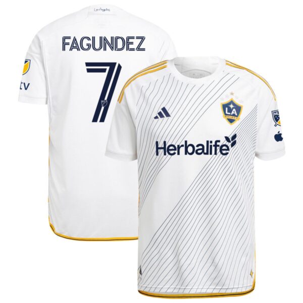 La Galaxy 2024 Angeleno Kit Authentic Jersey White 7 Fagundez