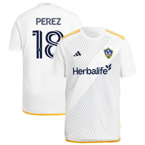 la galaxy 2024 angeleno kit jersey white 18 perez 201110897