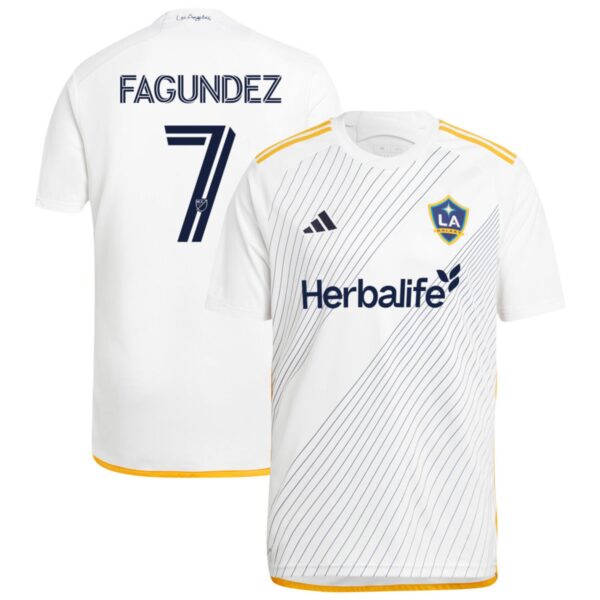 la galaxy 2024 angeleno kit jersey white 7 fagundez 201110897