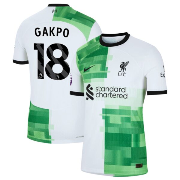 liverpool 2023 24 away authentic jersey white 18 gakpo