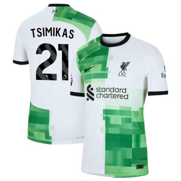 liverpool 2023 24 away authentic jersey white 21 tsimikas