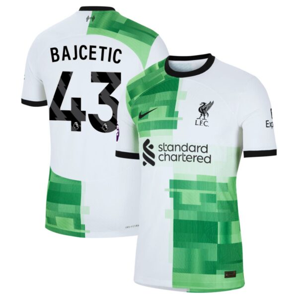 liverpool 2023 24 away authentic jersey white 43 bajcetic