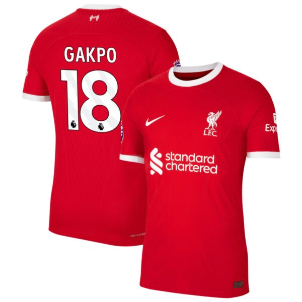 liverpool 2023 24 home authentic jersey red 18 gakpo