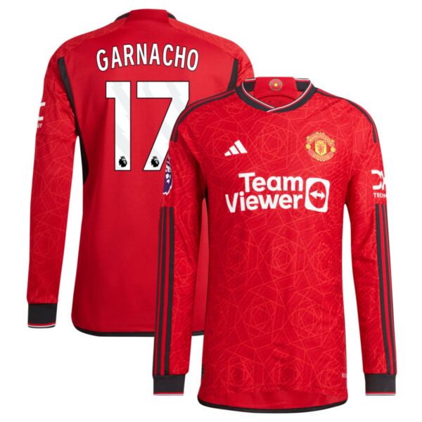 manchester united 2023 24 home authentic long sleeve jersey red 17 garnacho