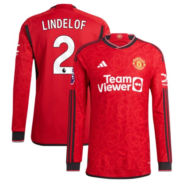 manchester united 2023 24 home authentic long sleeve jersey red 2 lindelof