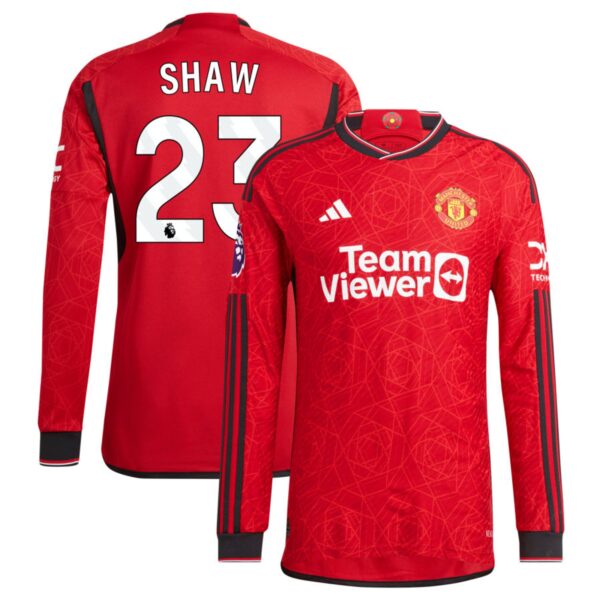 manchester united 2023 24 home authentic long sleeve jersey red 23 shaw