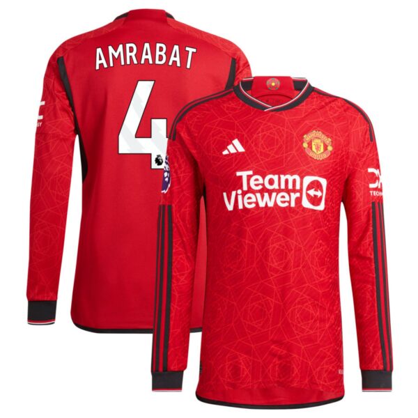 manchester united 2023 24 home authentic long sleeve jersey red 4 amrabat