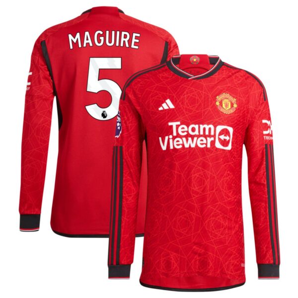 manchester united 2023 24 home authentic long sleeve jersey red 5 maguire