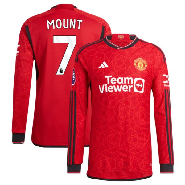 manchester united 2023 24 home authentic long sleeve jersey red 7 mount