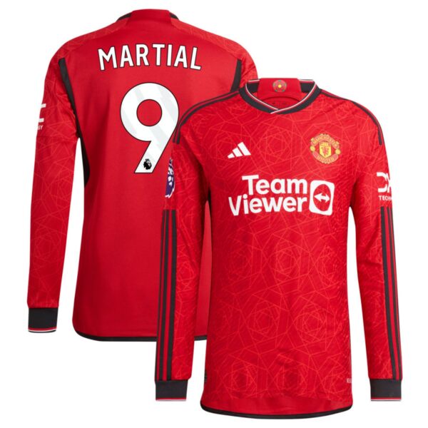 manchester united 2023 24 home authentic long sleeve jersey red 9 martial