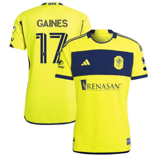 Nashville Sc 2024 The 615 Kit Authentic Jersey Yellow 17 Gaines