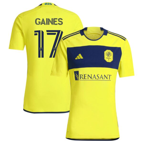 nashville sc 2024 the 615 kit jersey yellow 17 gaines 201110900